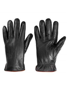 Mens Leather Gloves Winter Warm Touchscreen Sheepskin Driving Motorcycle